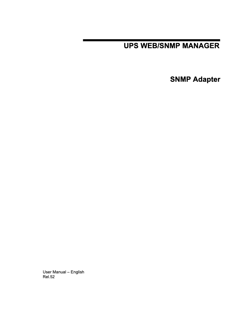 Página 1 del manual Manual de usuario AEG SNMP Pro Adapter