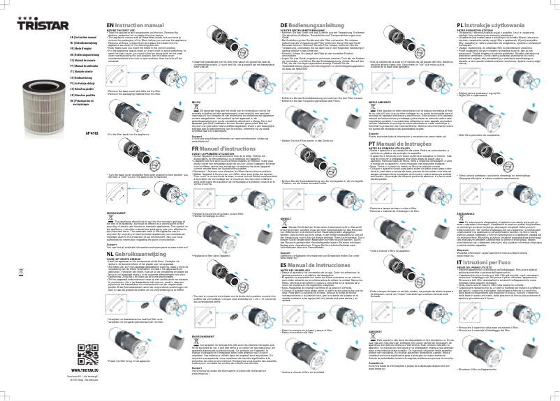 Page 1 de la notice Manuel utilisateur TriStar AP-4702
