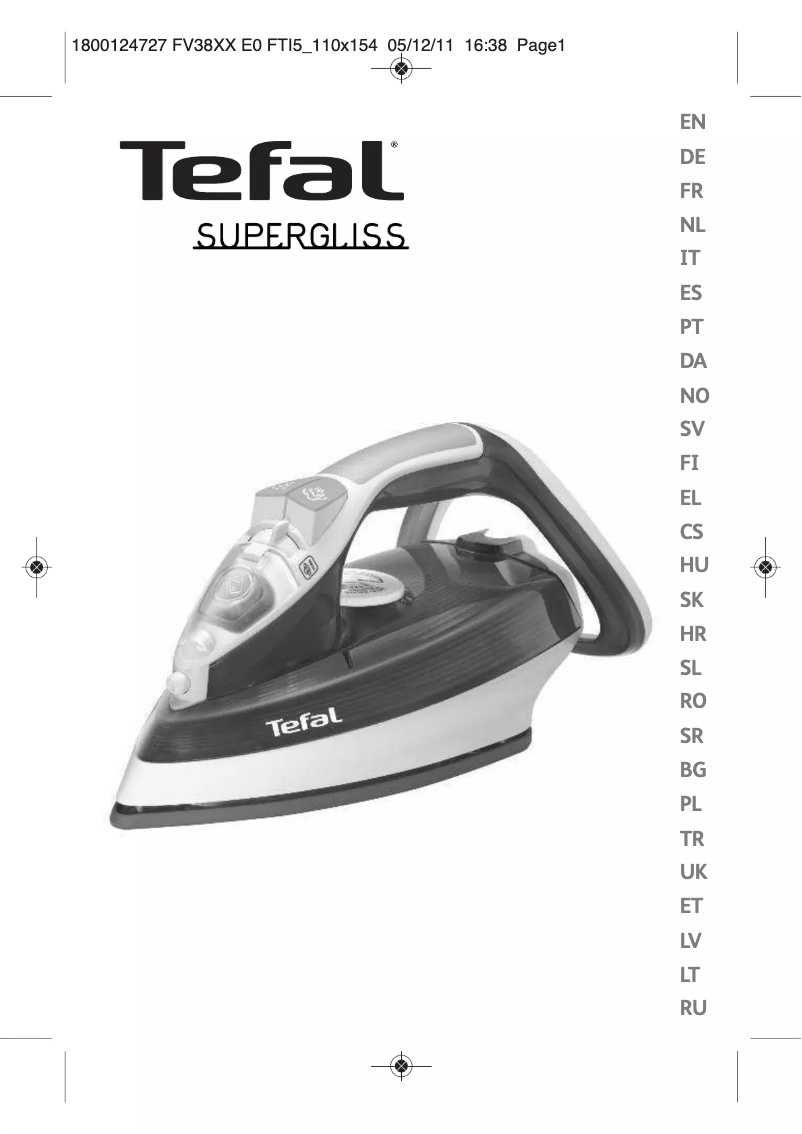 Página 1 del manual Manual de usuario Tefal Supergliss FV3831E6