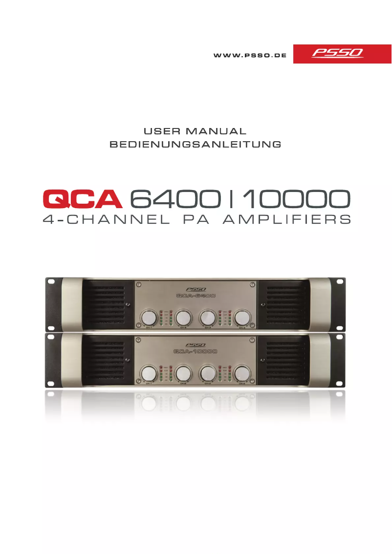 Page 1 de la notice Manuel utilisateur PSSO QCA-6400