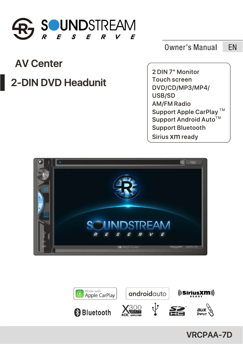 Page 1 de la notice Manuel utilisateur Soundstream Reserve VRCPAA-7DR