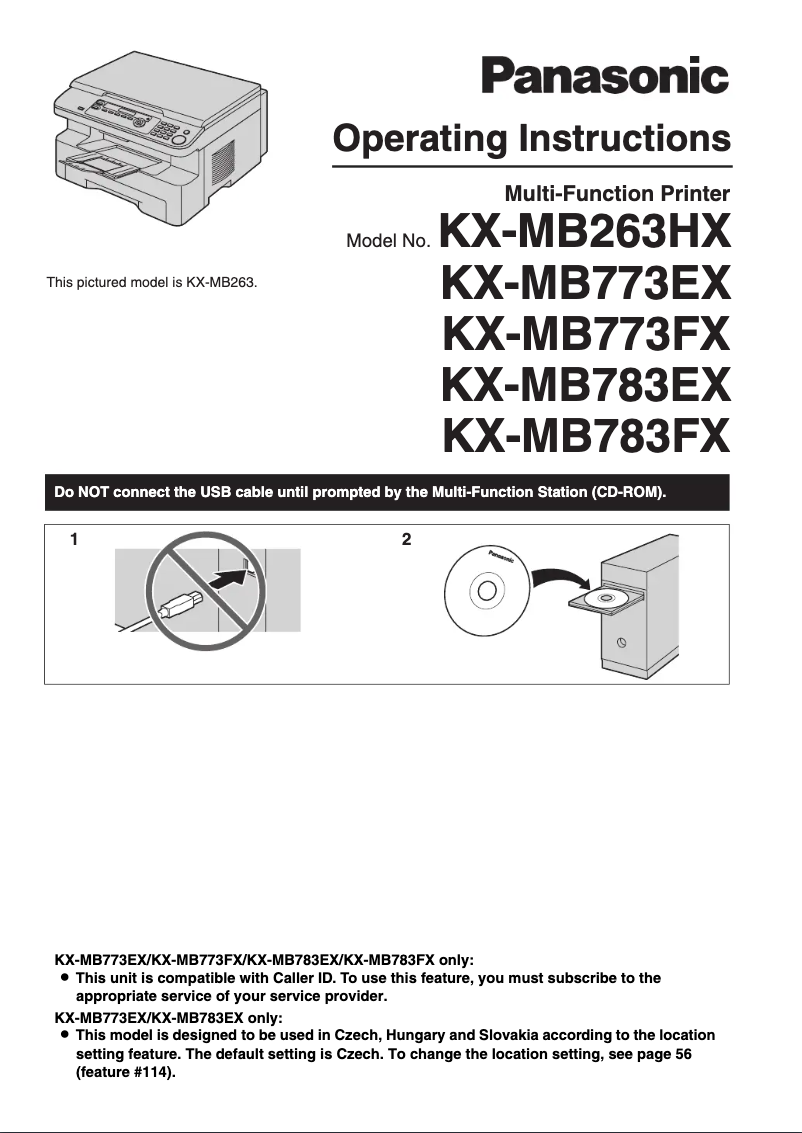 Page 1 de la notice Manuel utilisateur Panasonic KX-MB783EX