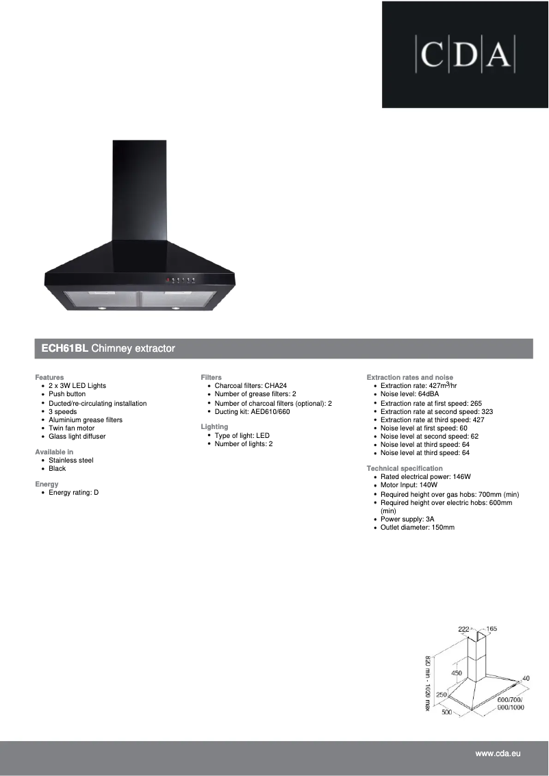 Image de la première page du manuel de l'appareil ECH61BL