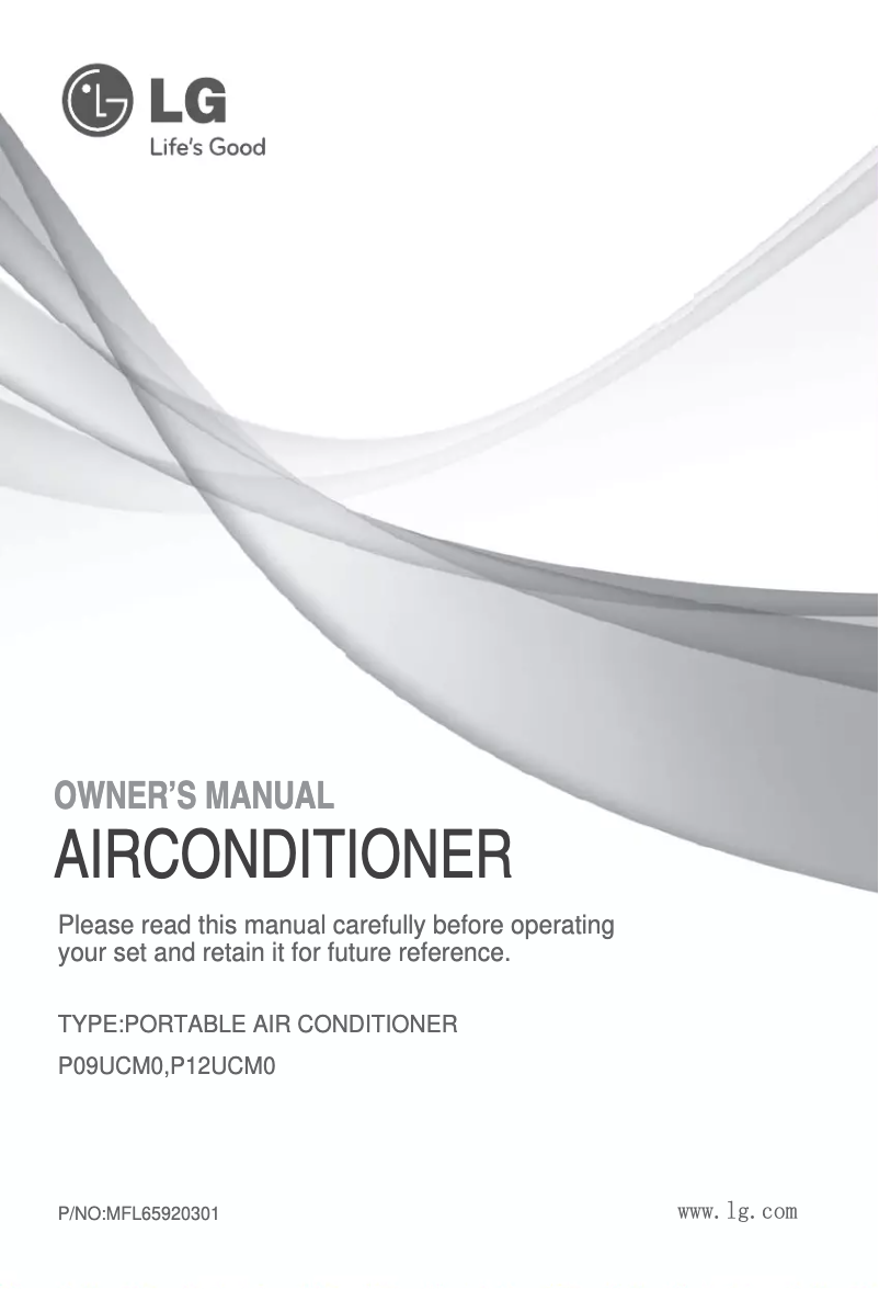 Page 1 de la notice Manuel utilisateur LG P09UCM0