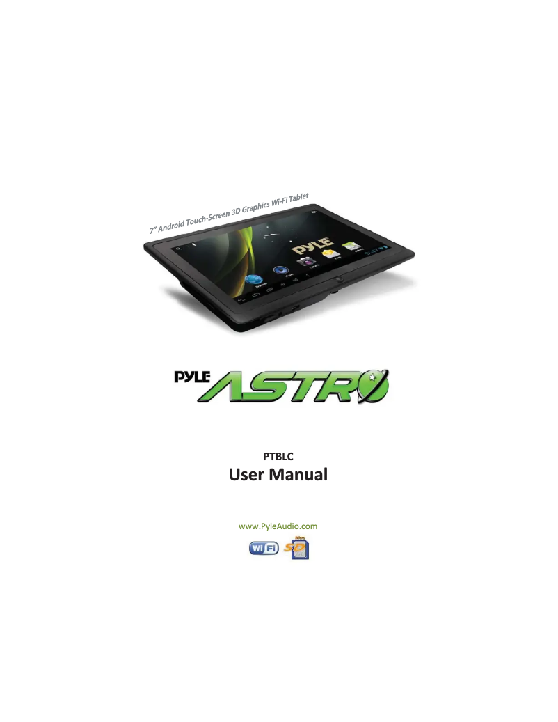 Page 1 de la notice Manuel utilisateur Pyle Astro PTBL7C