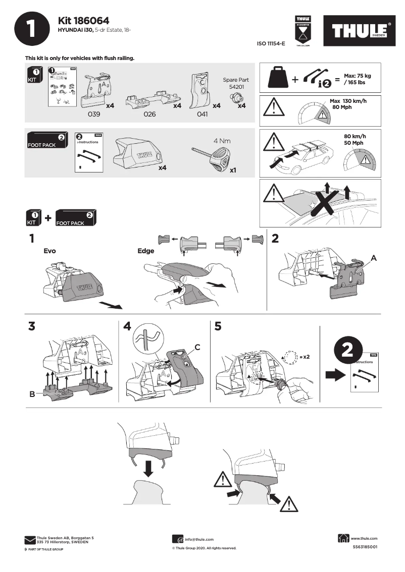 Page n°1 - Manuel utilisateur Thule Kit 186064