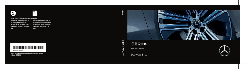 Page 1 de la notice Manuel utilisateur Mercedes-Benz CLE (2024)