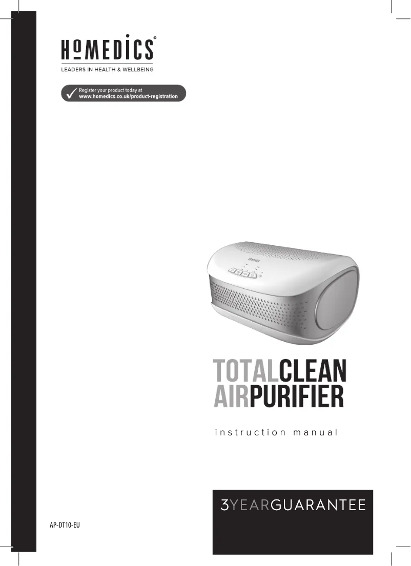 Page n°1 - Manuel utilisateur Homedics TotalClean Desktop AP-DT10WT-EU