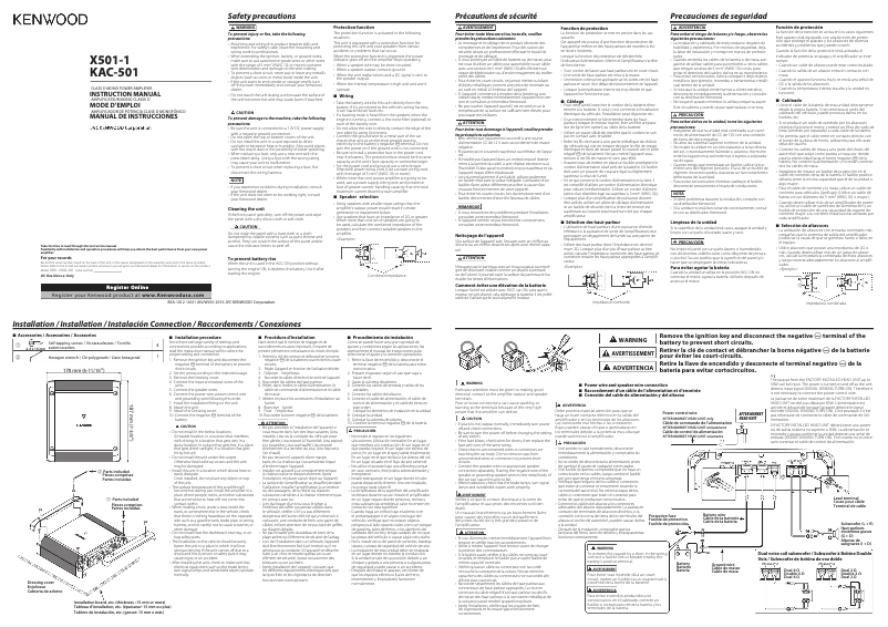 Page 1 de la notice Manuel utilisateur Kenwood X501-1