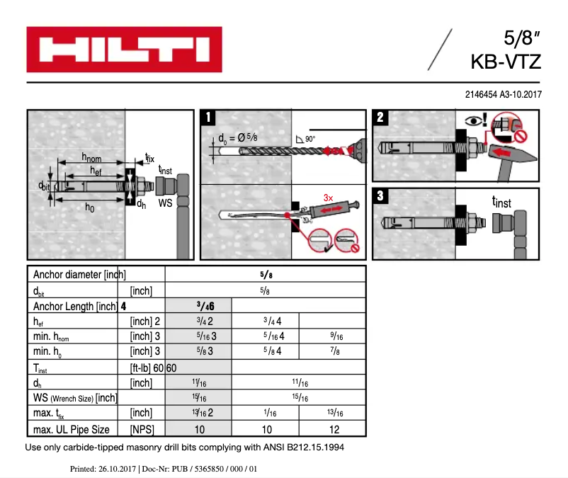Page 1 de la notice Manuel utilisateur Hilti VTZ CS