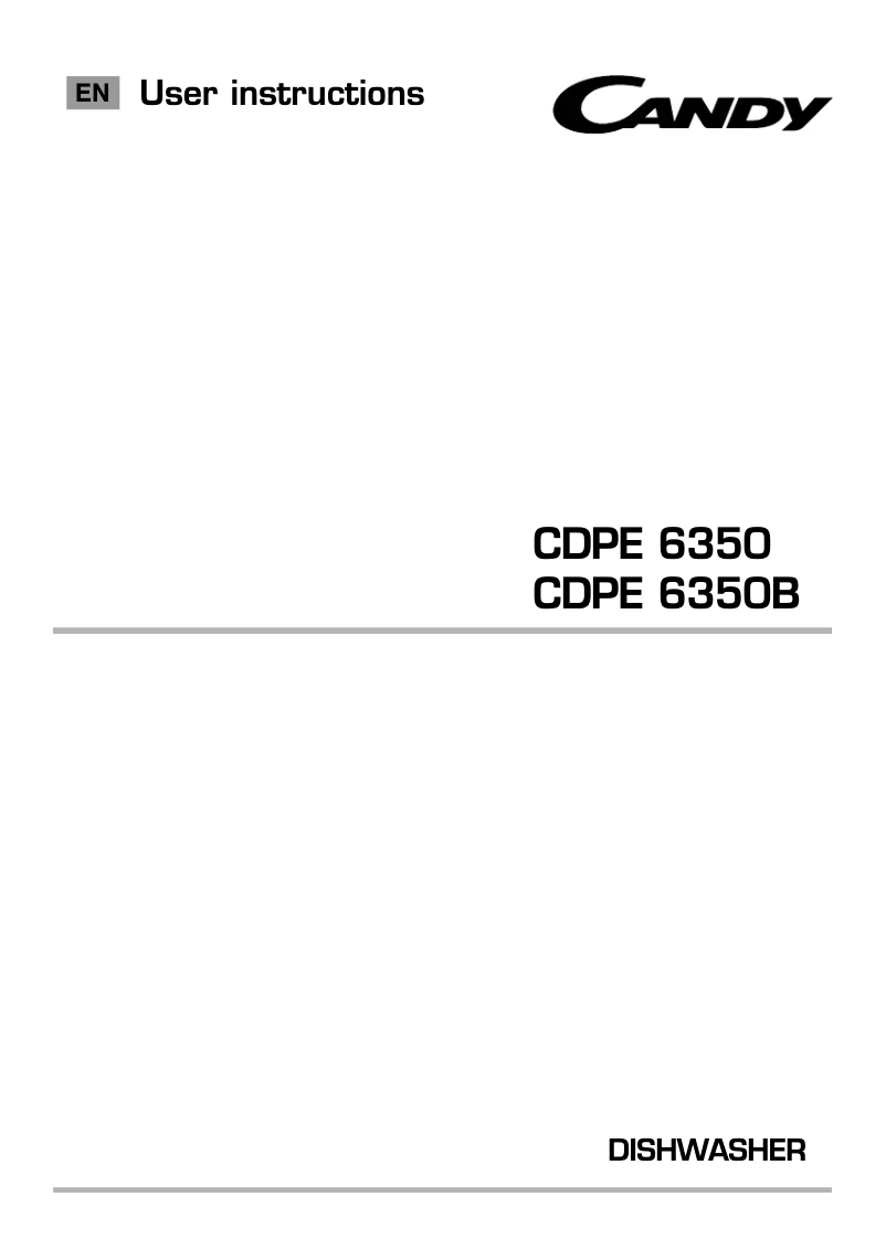 Page n°1 - Manuel utilisateur Candy CDPE 6350B-80