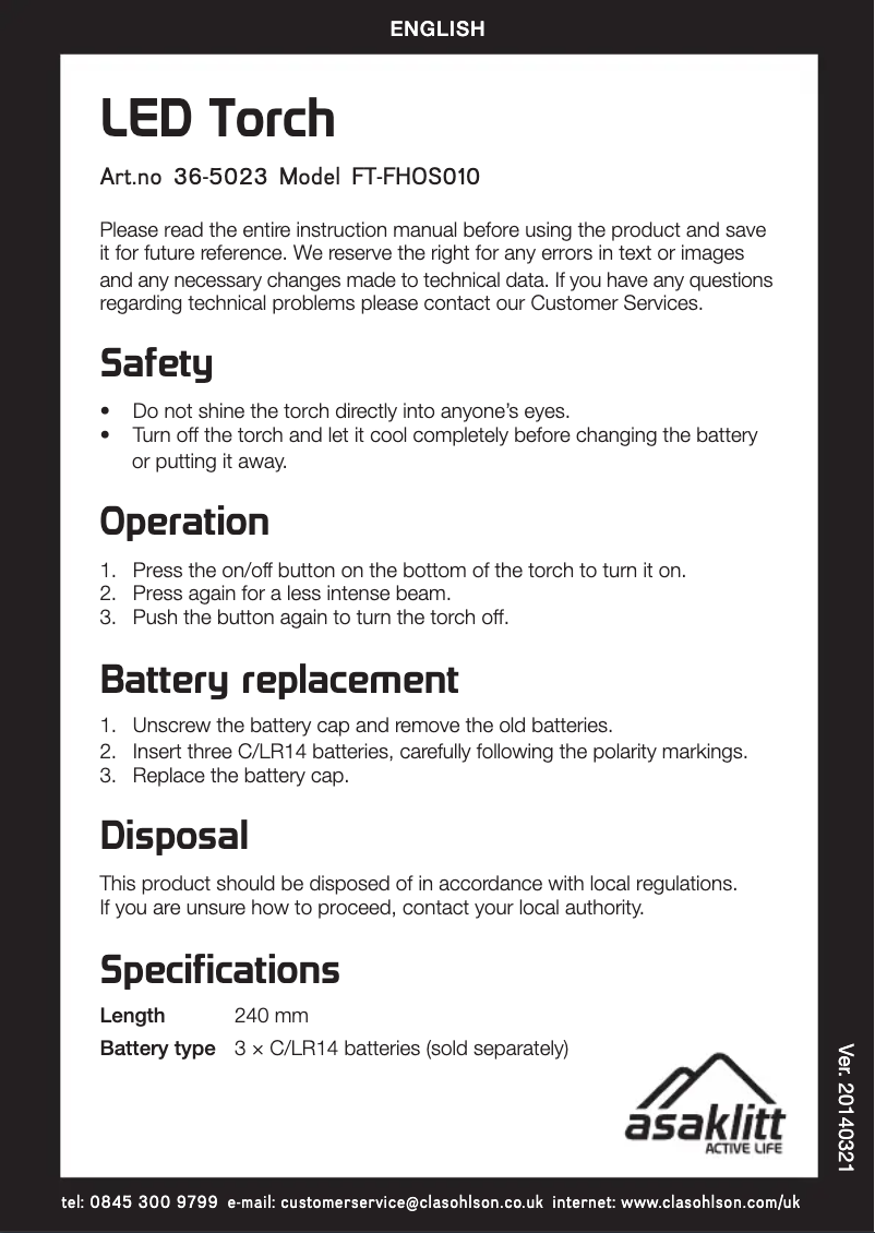 Image de la première page du manuel de l'appareil FT-FHOS010