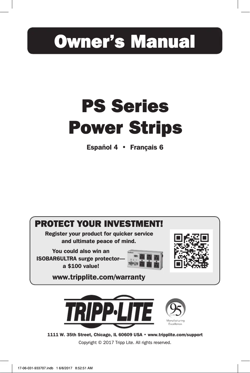 Page 1 de la notice Manuel utilisateur Tripp Lite PS-410-HGOEMCC