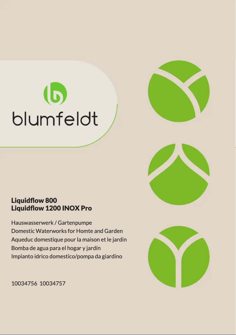 Page 1 de la notice Manuel utilisateur Blumfeldt Liquidflow 800