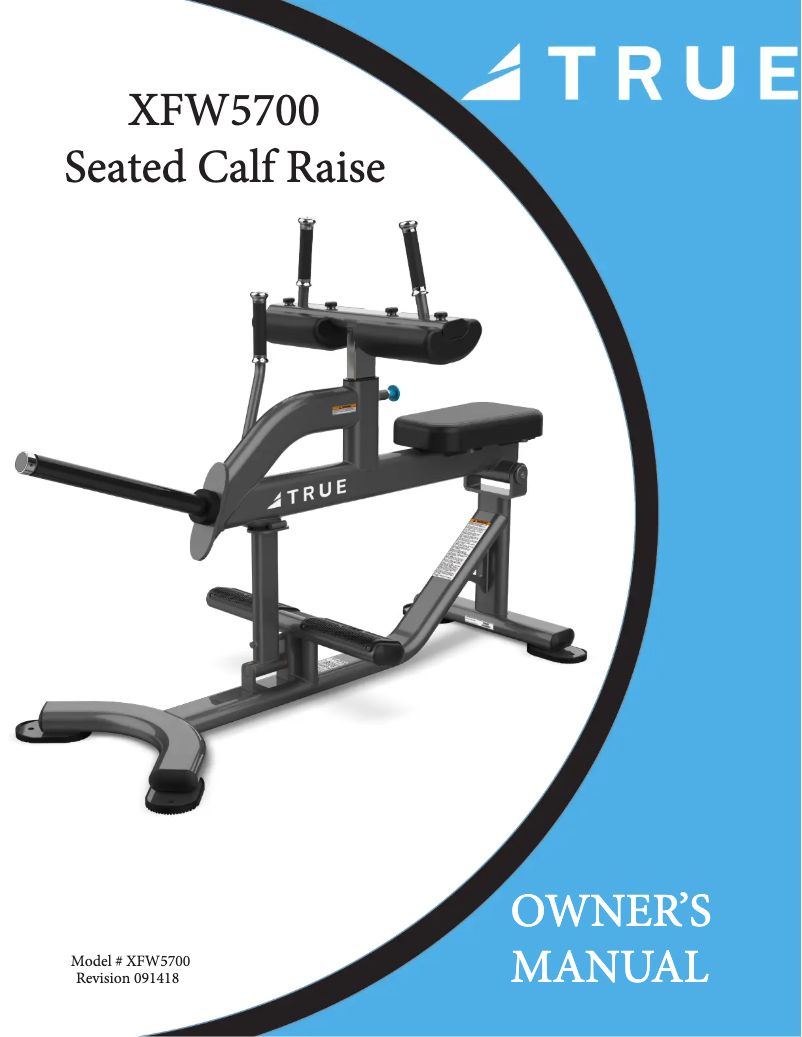 Page 1 de la notice Manuel utilisateur True XFW5700