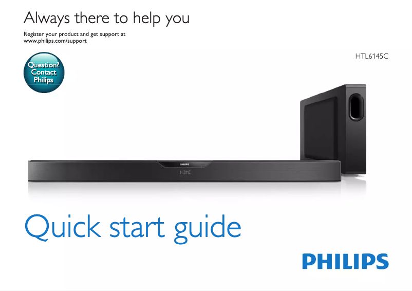 Page 1 de la notice Guide de démarrage rapide Philips HTL6145C