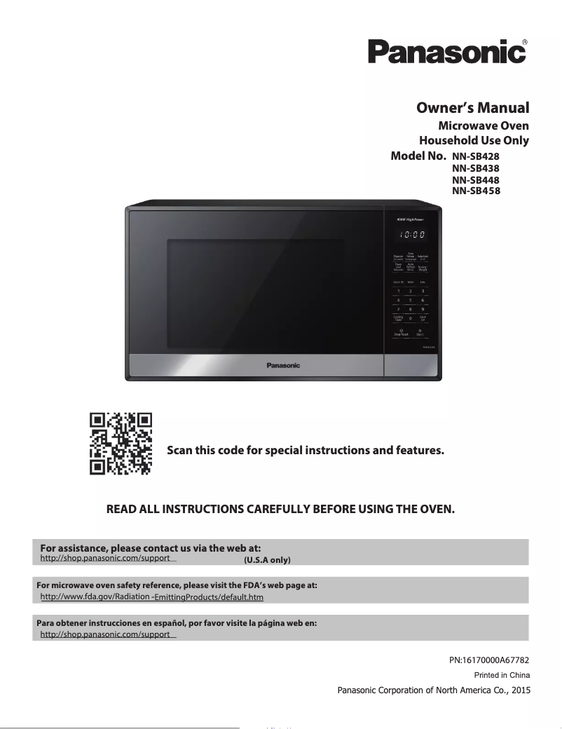 Page n°1 - Manuel utilisateur Panasonic NN-SB438