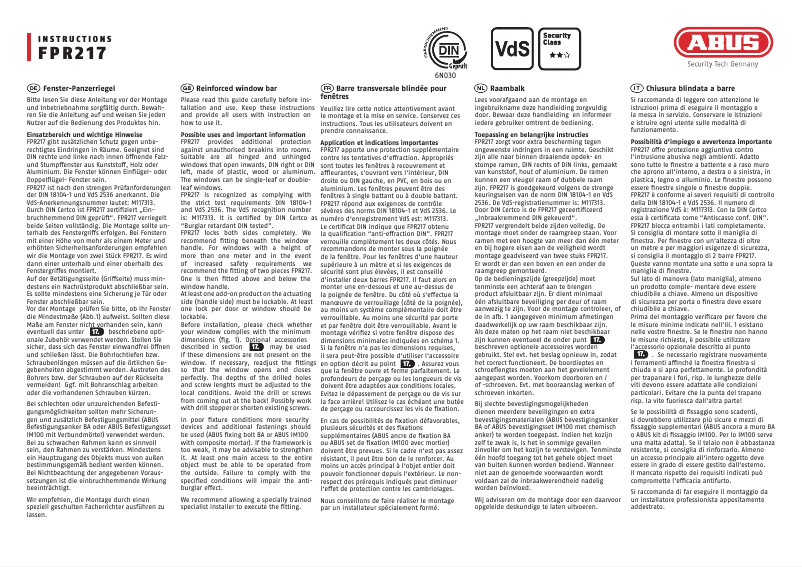 Imagen de la primera página del manual del dispositivo FPR217