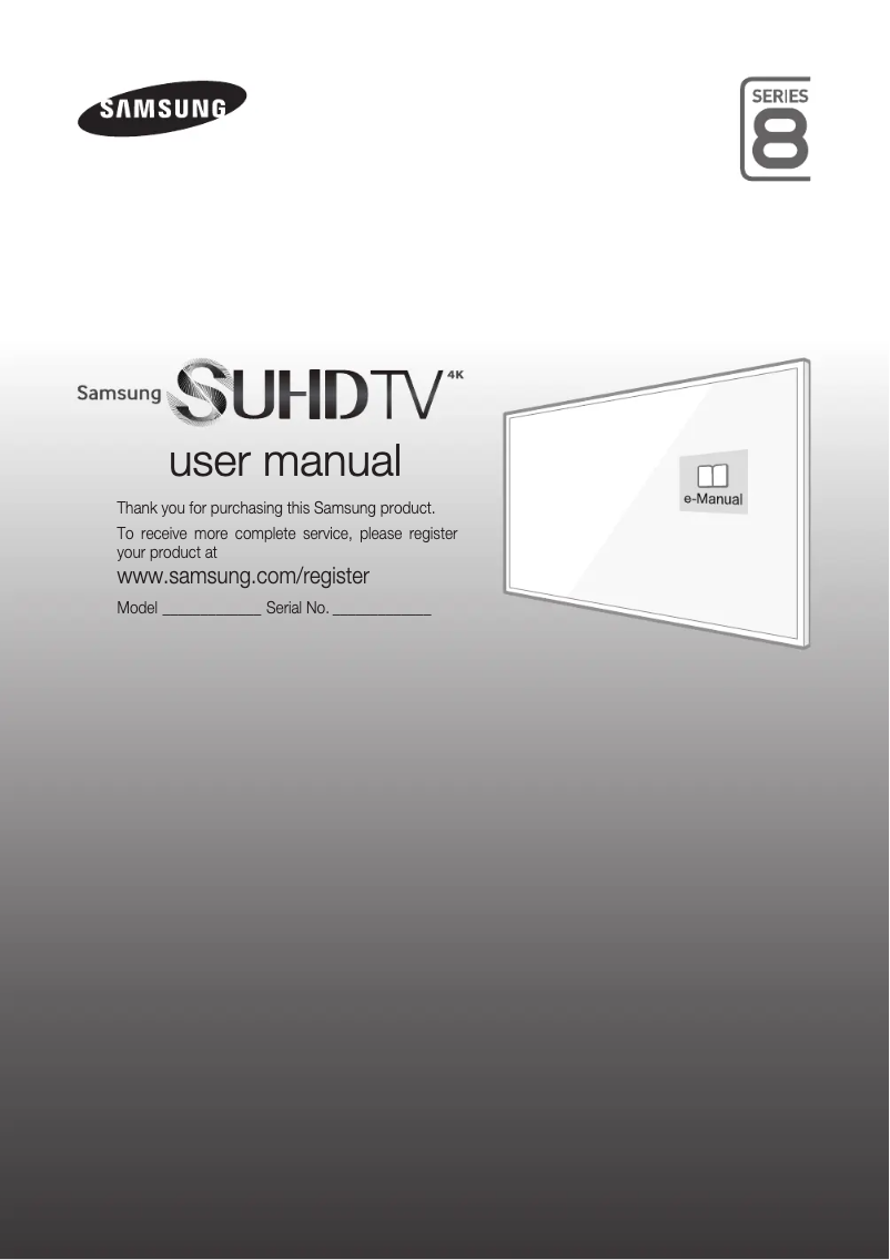 Page 1 de la notice Guide d'installation Samsung UA55JS8000W