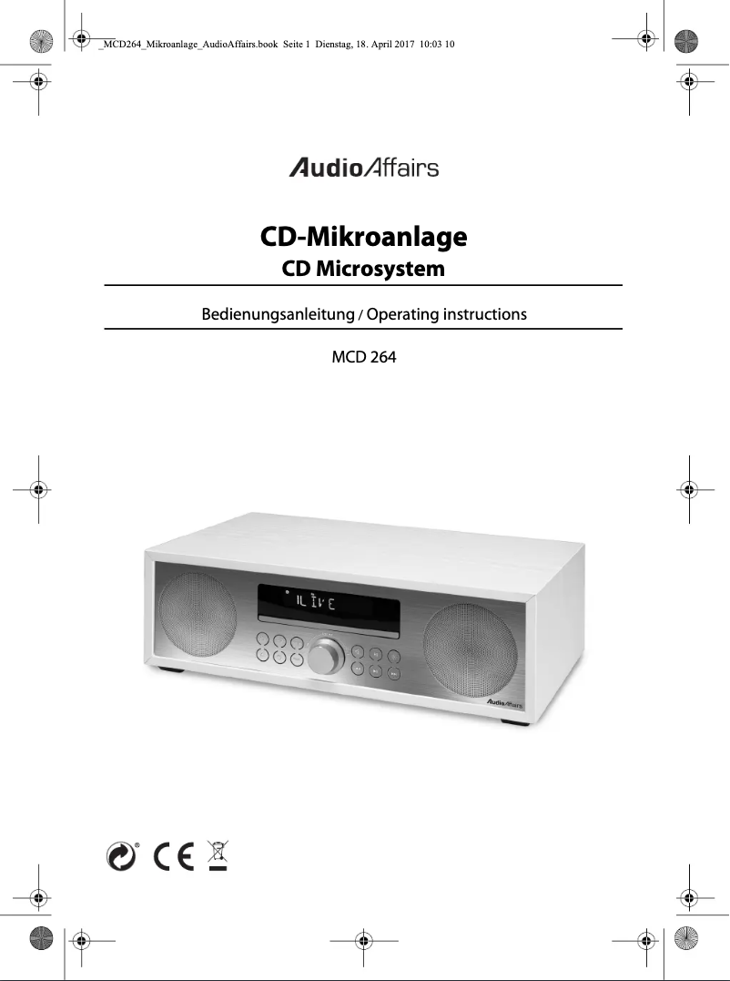 Page 1 de la notice Manuel utilisateur AudioAffairs MCD 264