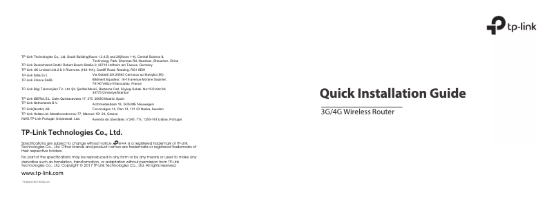 Page n°1 - Manuel utilisateur TP-Link TL-MR3420