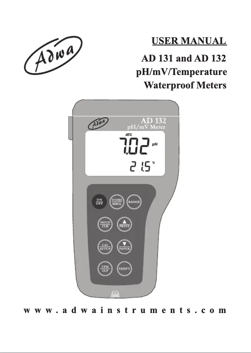 Page 1 of the manual User Manual Adwa AD131