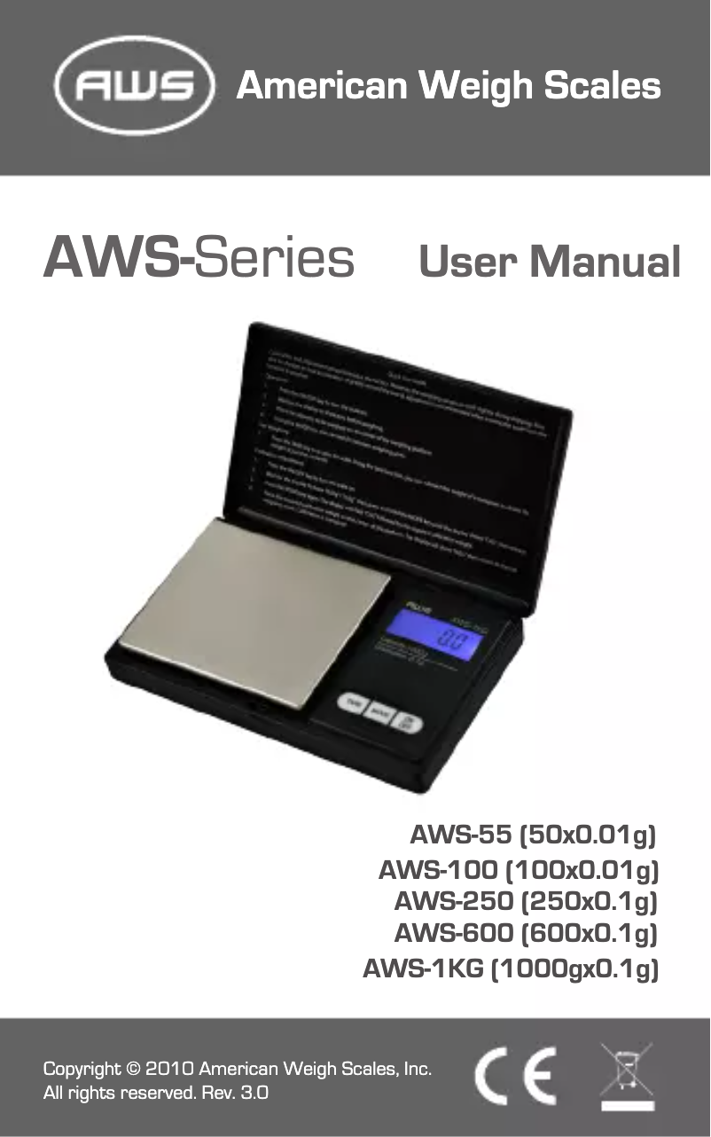 Image de la première page du manuel de l'appareil AWS-100