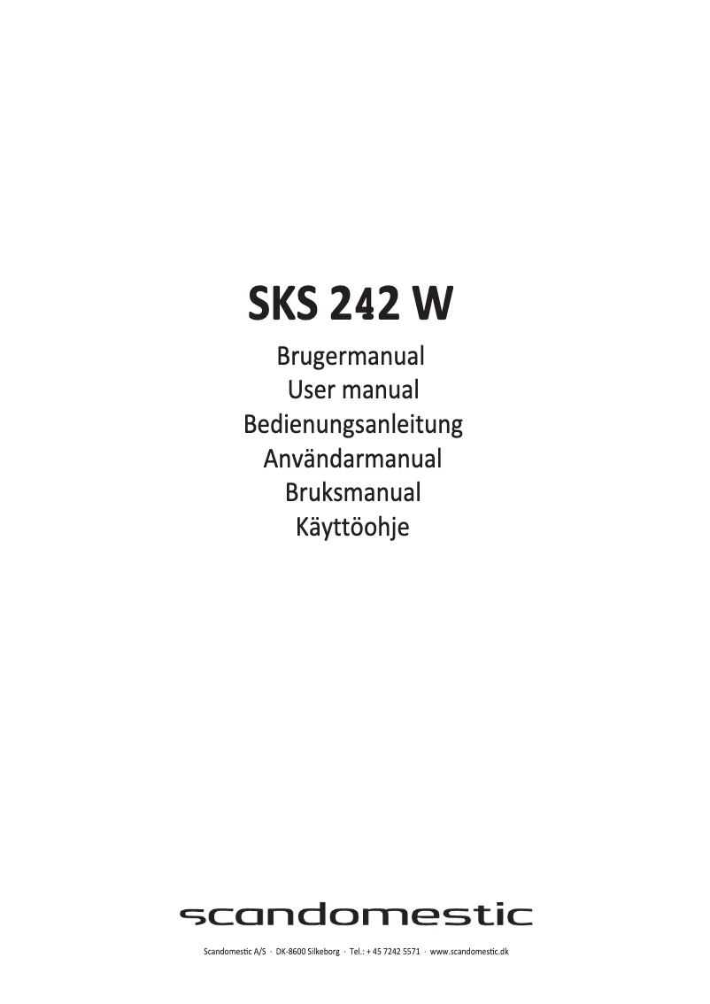 Page n°1 - Manuel utilisateur Scandomestic SKS 242 W