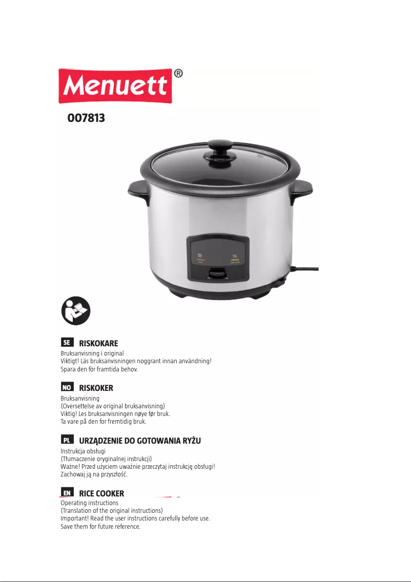 Page n°1 - Manuel utilisateur Menuett 007813