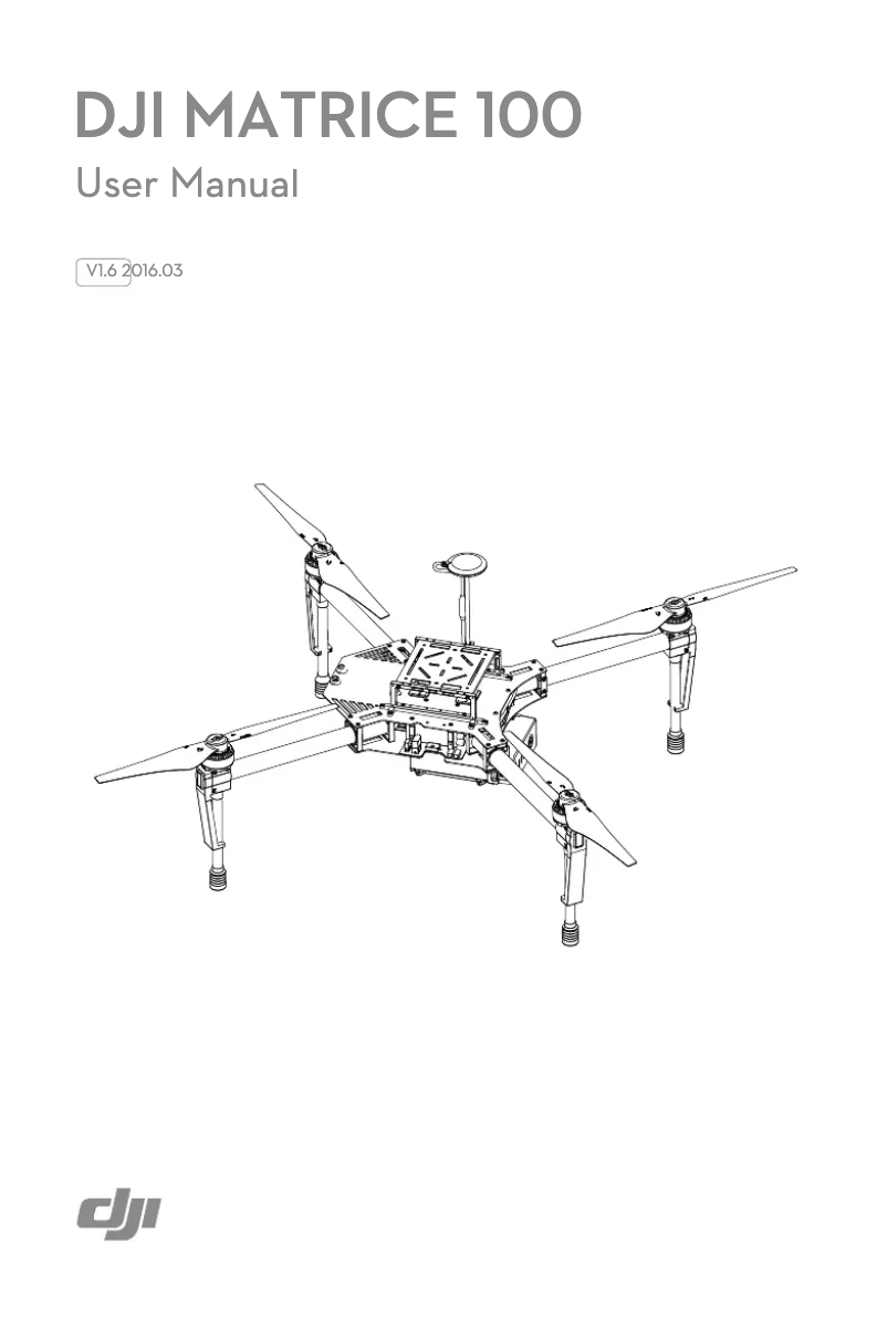 Image de la première page du manuel de l'appareil Matrice 100