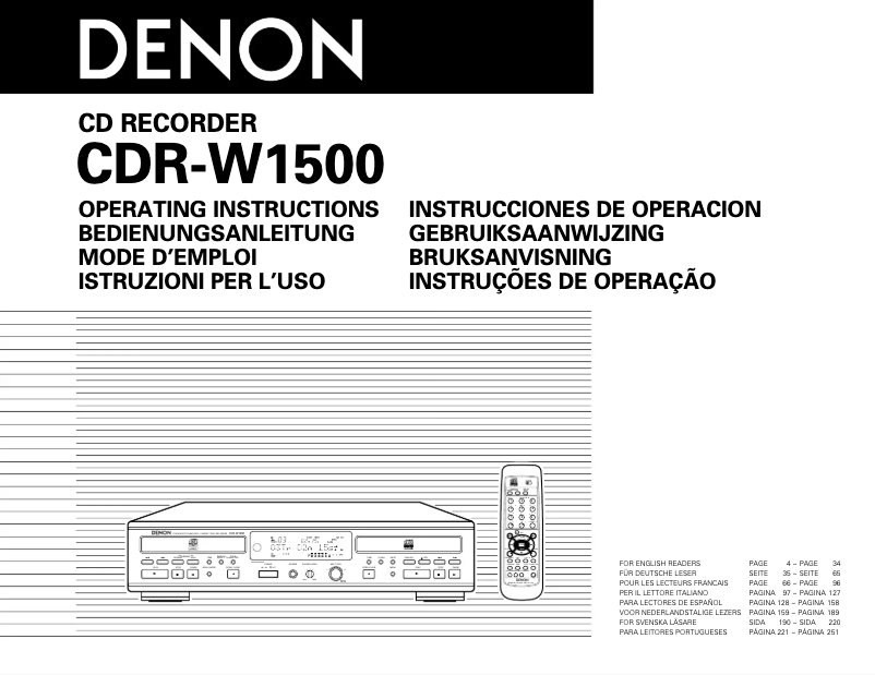 Page n°1 - Manuel utilisateur Denon CDR-W1500