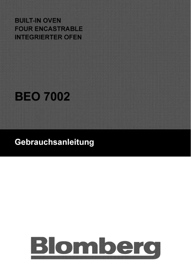 Page n°1 - Manuel utilisateur Blomberg BEO 7002 X