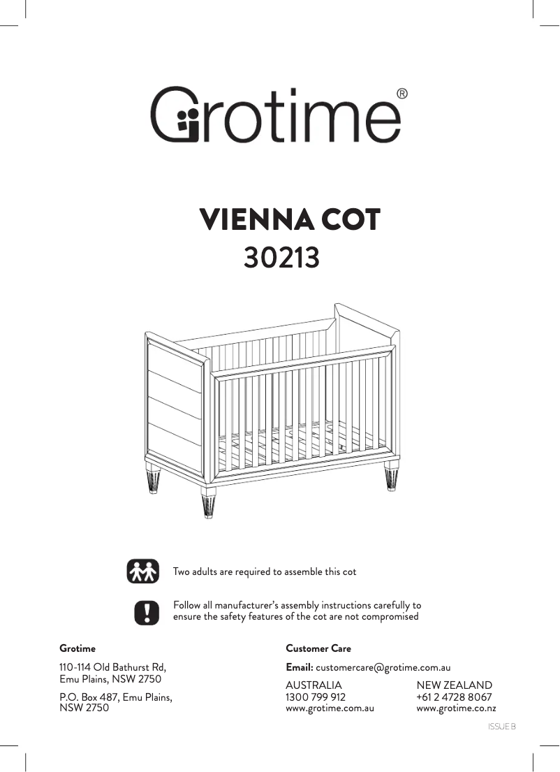 Page 1 de la notice Manuel utilisateur Grotime Vienna Cot