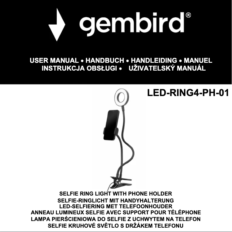 Page 1 de la notice Manuel utilisateur Gembird LED-RING4-PH-01