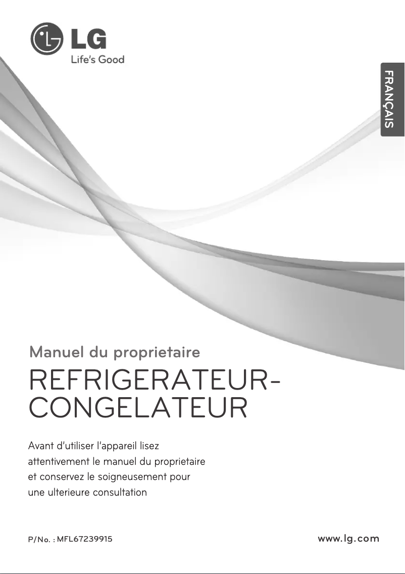 Page 1 de la notice Manuel utilisateur LG GR-B602GLC