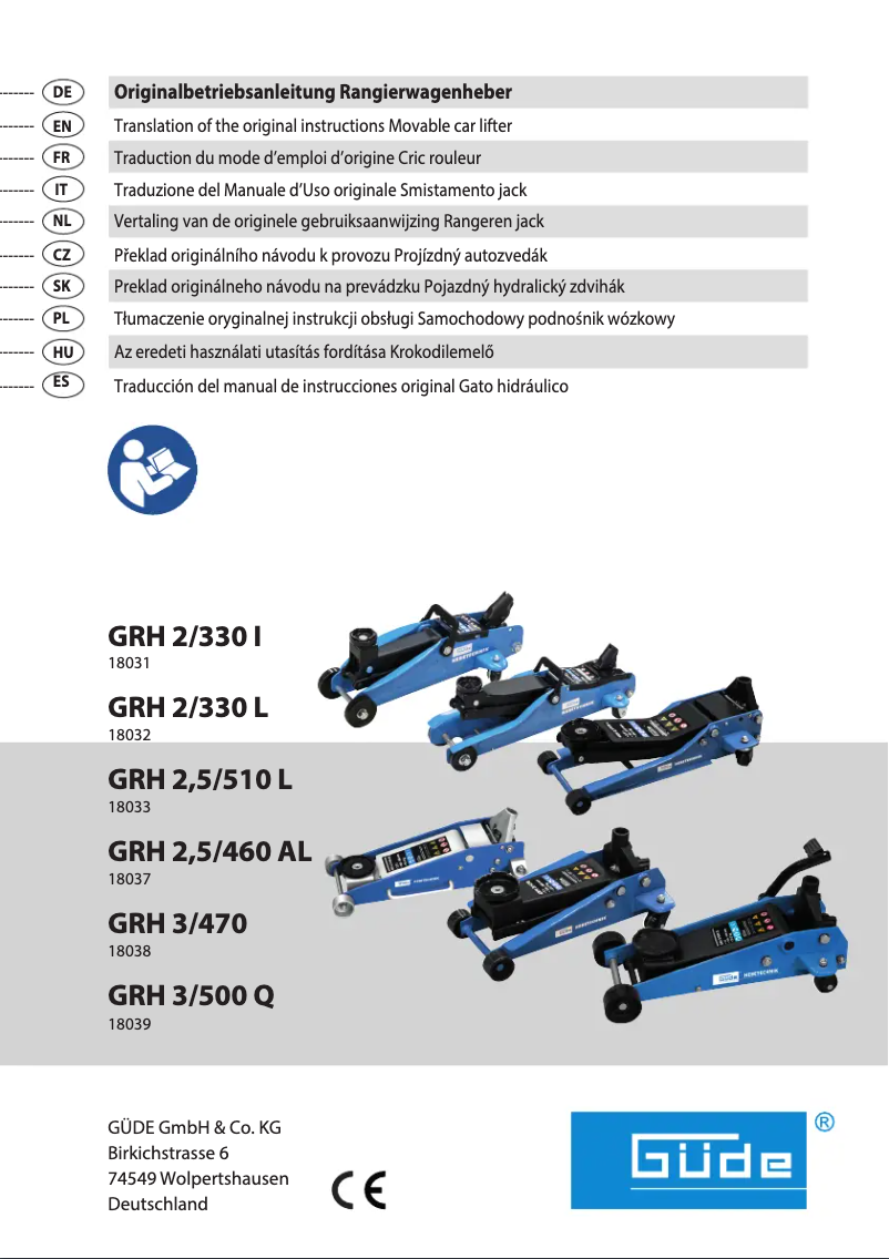 Image de la première page du manuel de l'appareil GRH 2,5/460AL