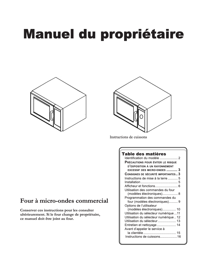 Page 1 de la notice Manuel utilisateur ACP MFS12TS