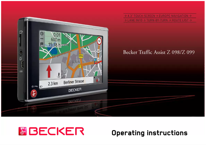Page n°1 - Manuel utilisateur Becker Traffic Assist z 099