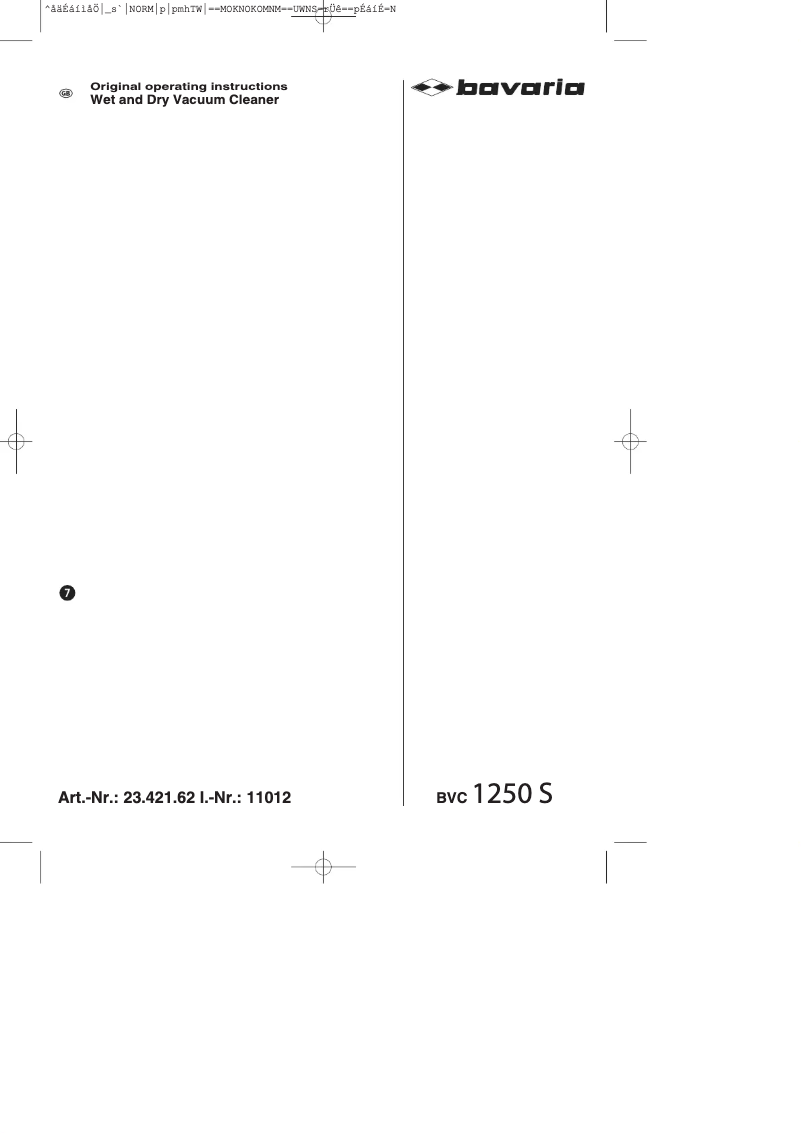 Página 1 del manual Manual de usuario Bavaria BVC 1250 S