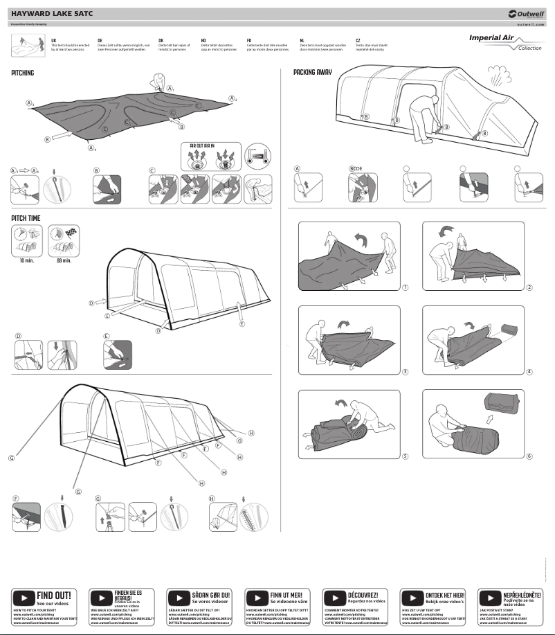 Page 1 de la notice Guide d'installation Outwell Hayward Lake 5ATC