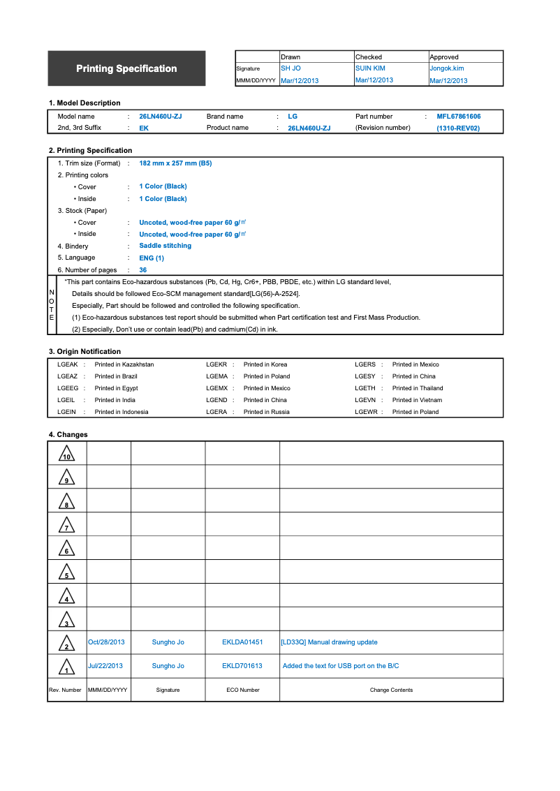 Page 1 de la notice Manuel utilisateur LG 29LN470U