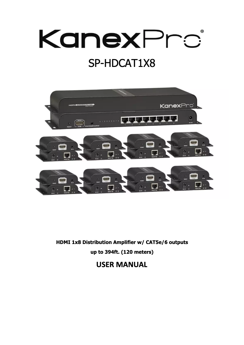 Página 1 del manual Manual de usuario KanexPro SP-HDCAT1X8