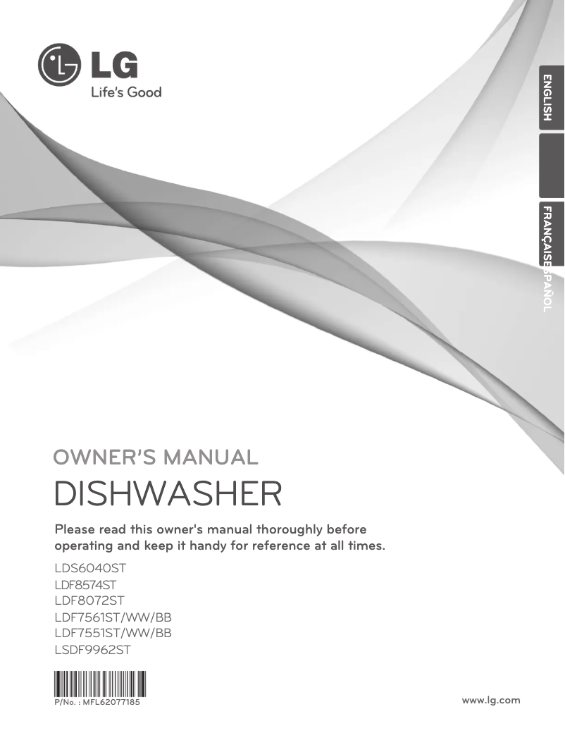 Page 1 de la notice Manuel utilisateur LG LDF7561ST