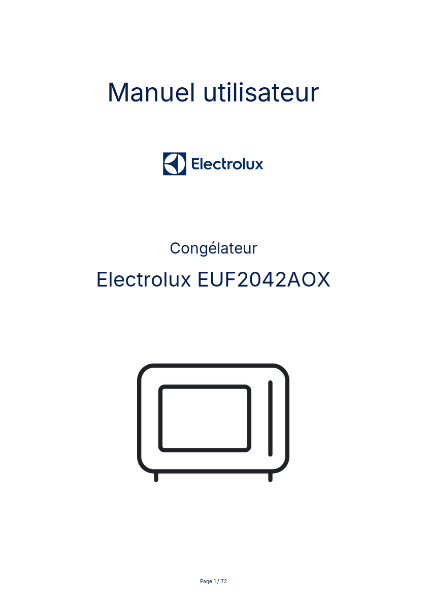 Image de la première page du manuel de l'appareil EUF2042AOX