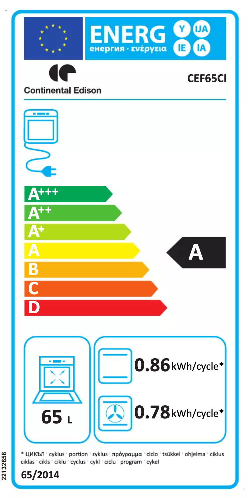 Page 1 de la notice Manuel utilisateur Continental Edison CEF65CB
