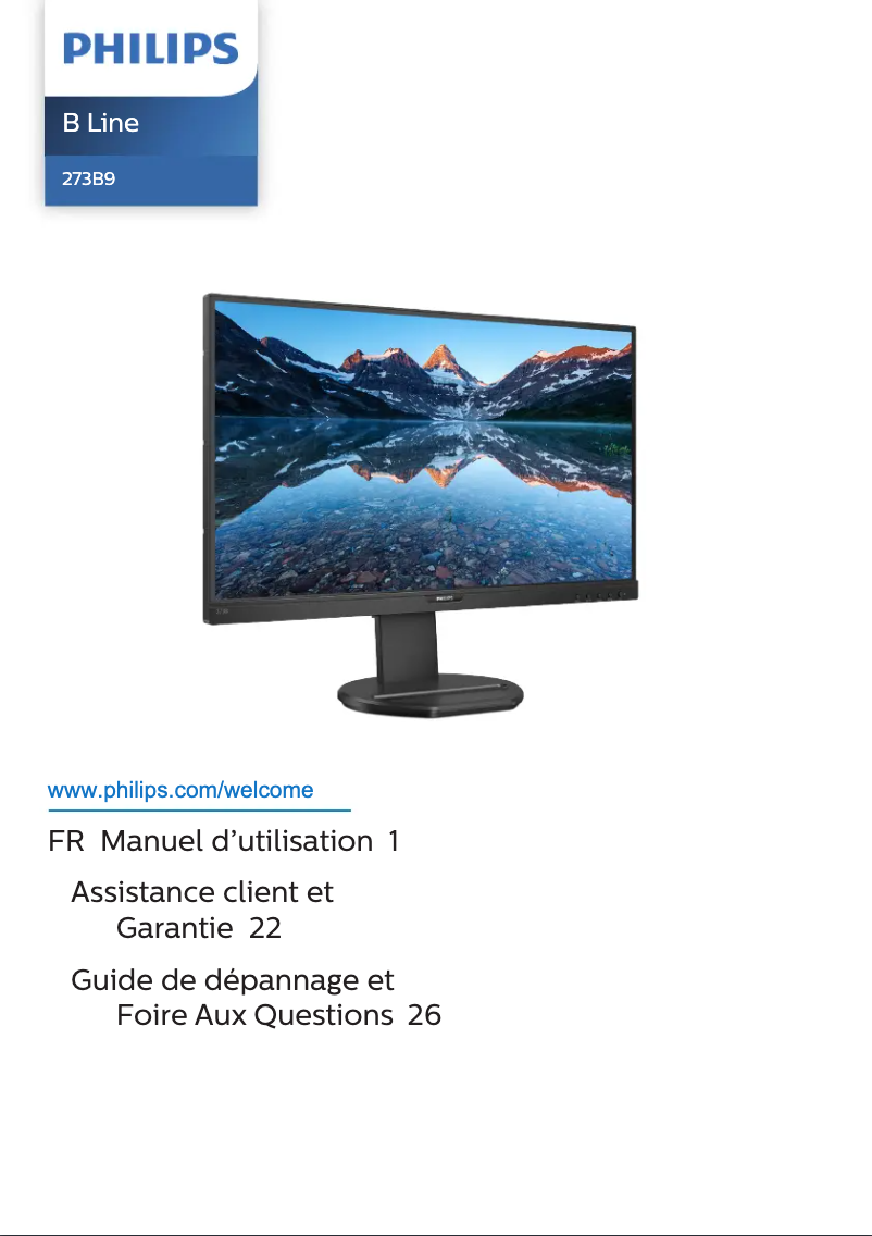 Page 1 de la notice Manuel utilisateur Philips 273B9