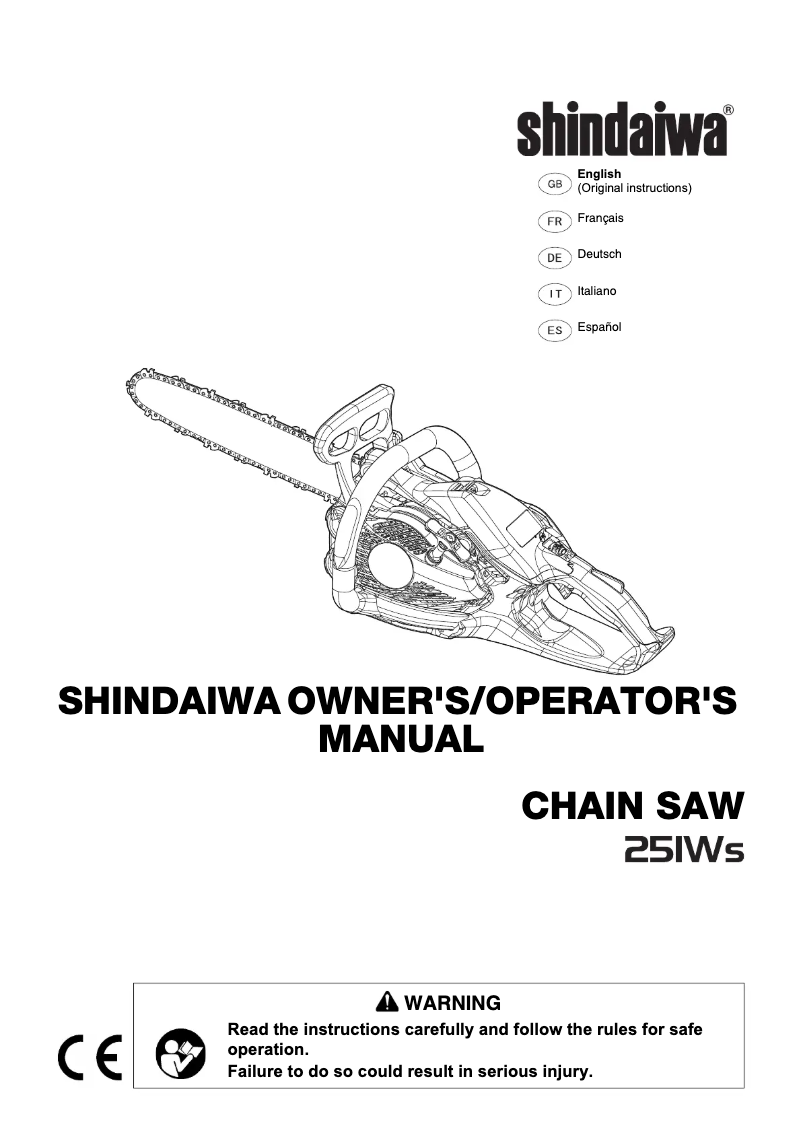 Página 1 del manual Manual de usuario Shindaiwa 251WS
