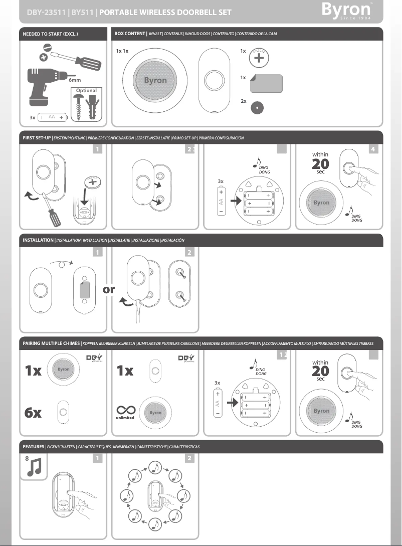 Page 1 de la notice Manuel utilisateur Byron DBY-23511