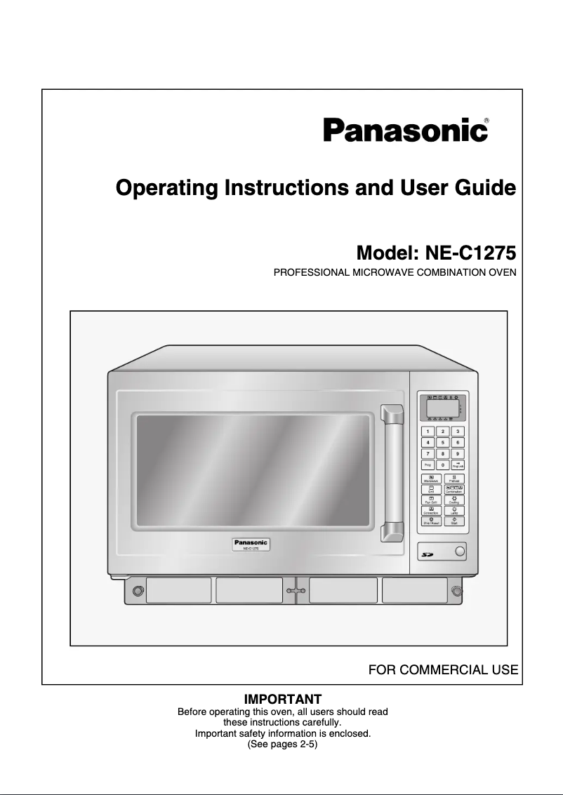 Page 1 de la notice Manuel utilisateur Panasonic NE-C1275