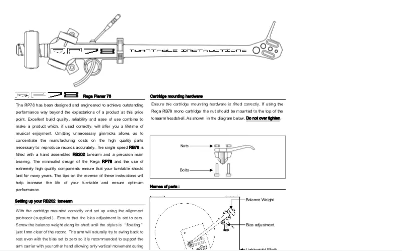 Image de la première page du manuel de l'appareil RP78